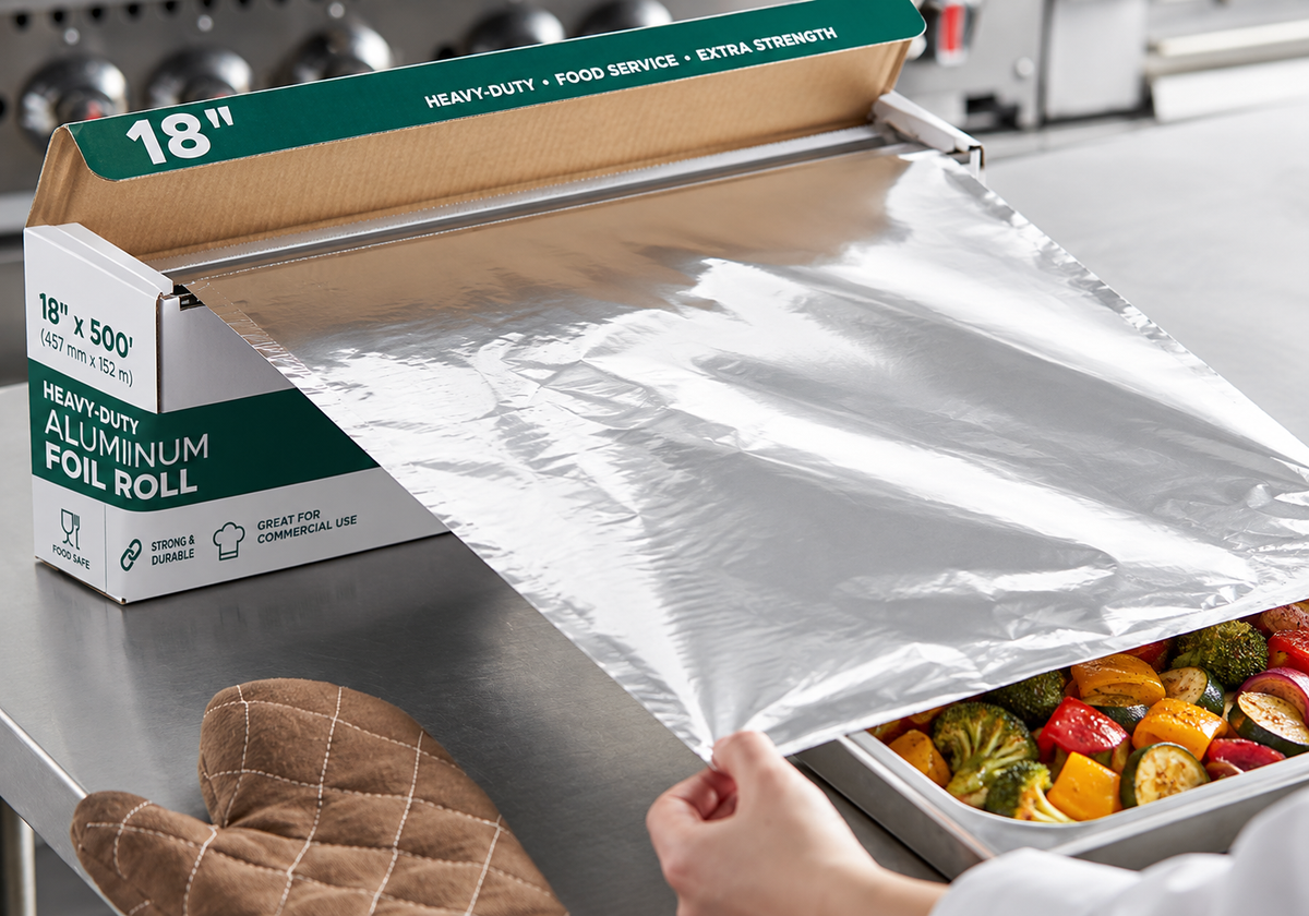 18" × 500' Heavy-Duty Aluminum Foil Roll