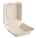 8” × 8” Bagasse Eco-Friendly Hinged Container – 1 Compartment