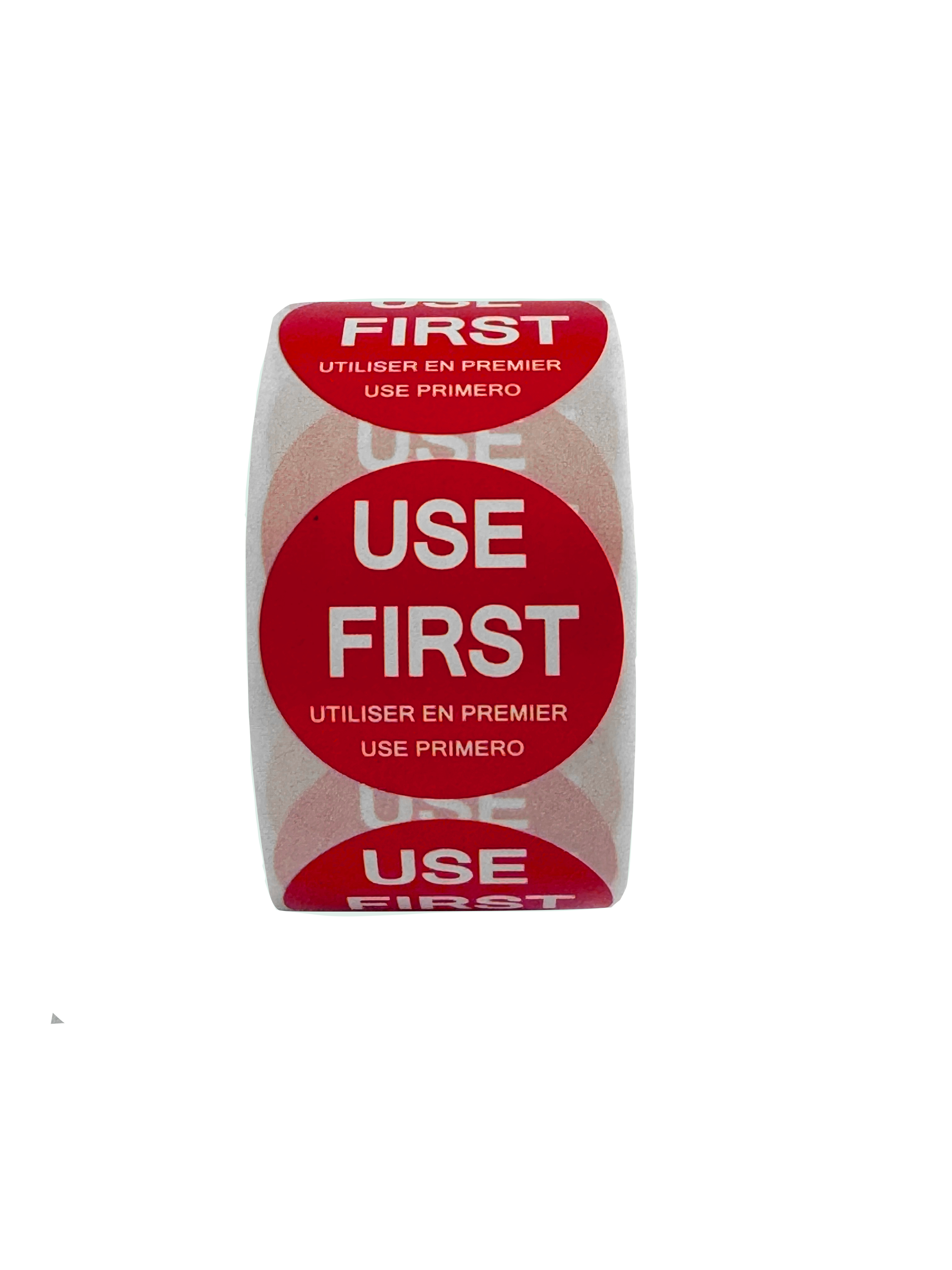 Use First Trilingual 1.5" Removable Food Label Stickers 500/Roll