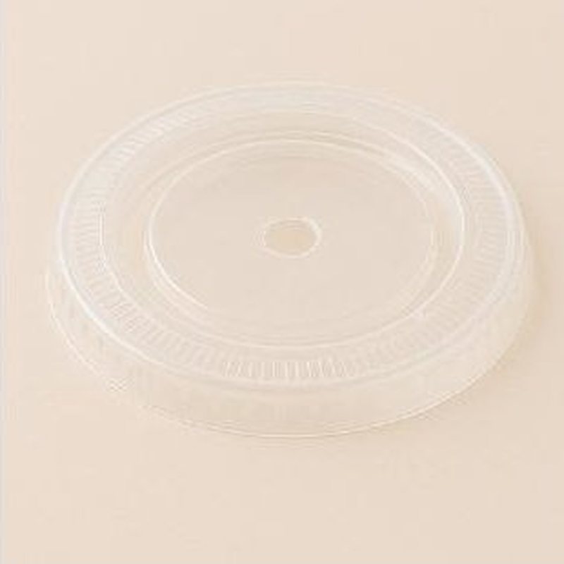 Clear flat lid for PET cups