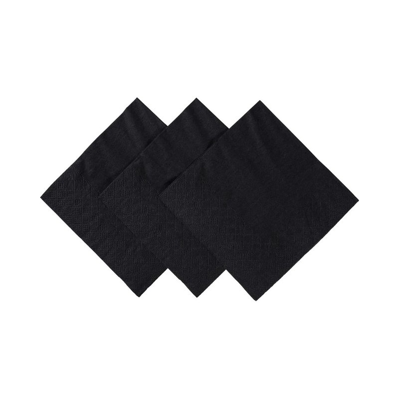 Black 2-ply beverage napkins
