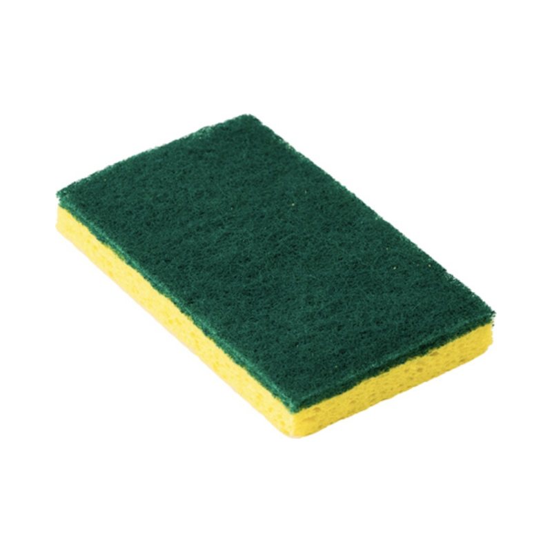 Green and yellow scrub sponge